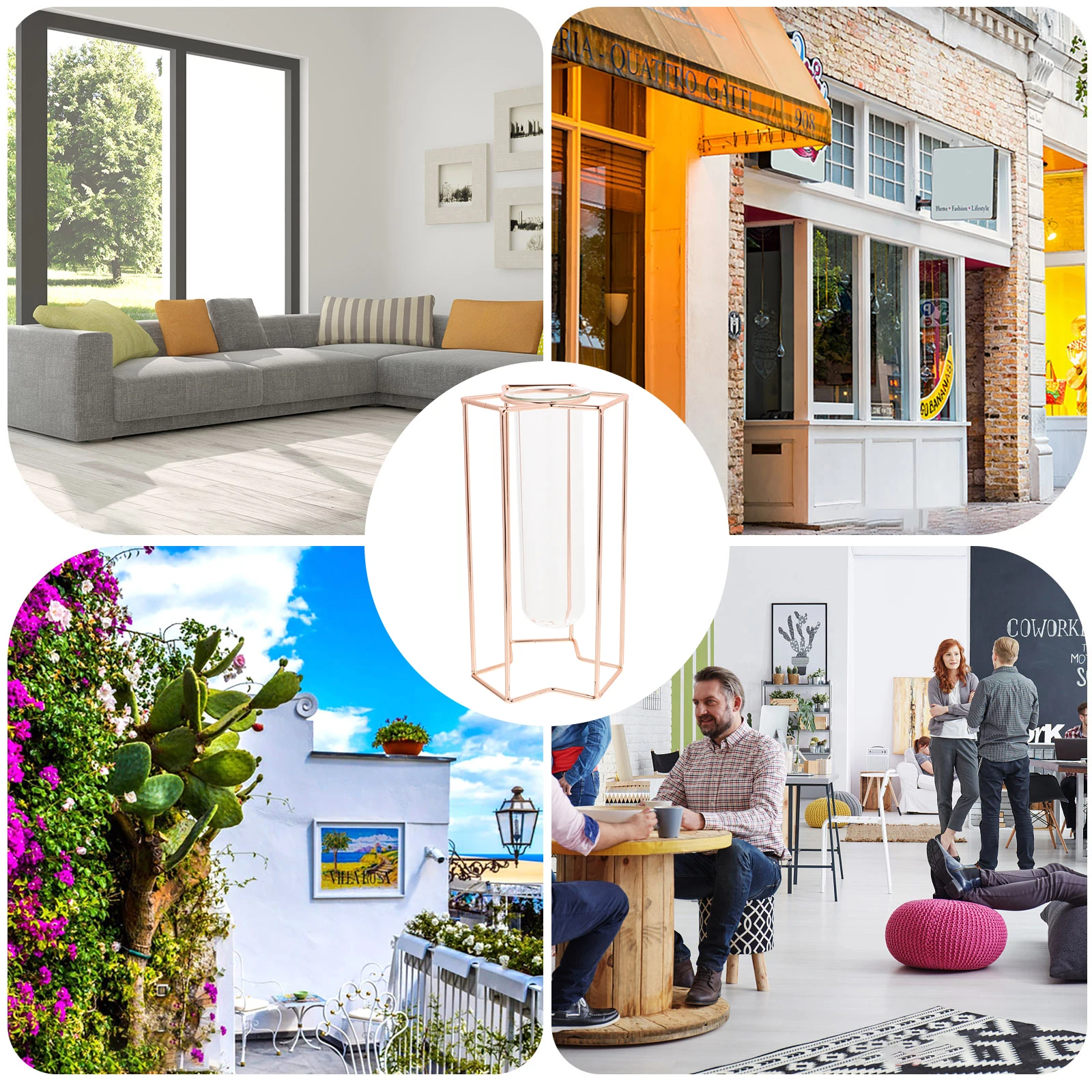 

Cute Vintage Glass Art for Flowers Clear Home Office Decoration Small Flower Room Planter Water Plant Vase Ornament Transparent