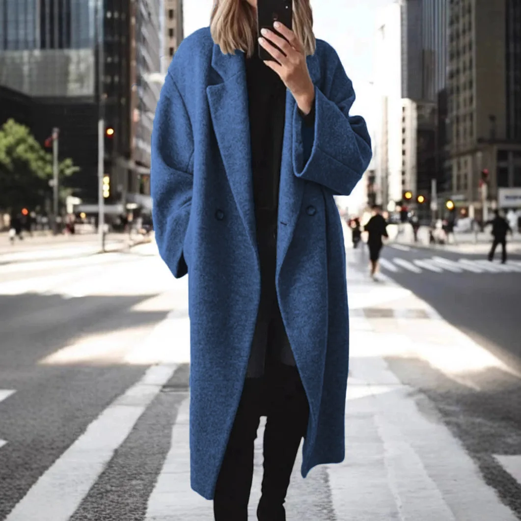 Extended Length Woolen Coat for Women Multi-Color Multi-Size Ladies Fashion Spring Autumn Winter Seasonal Outerwear Coat