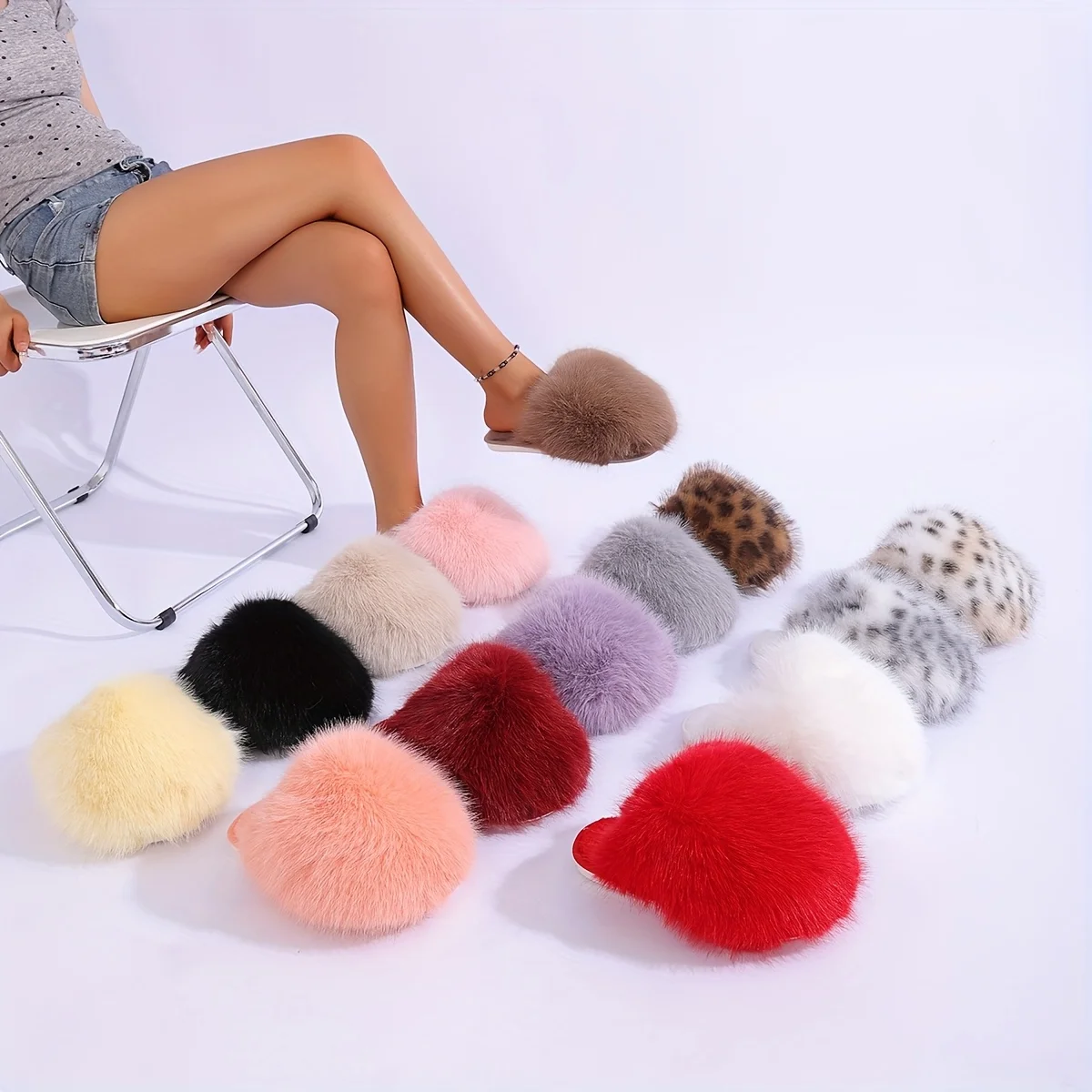 الخريف الشتاء النساء الصوف النعال الكورية نمط عدم الانزلاق الدافئة المنزل الجنية رئيس تغطي شباشب على الموضة