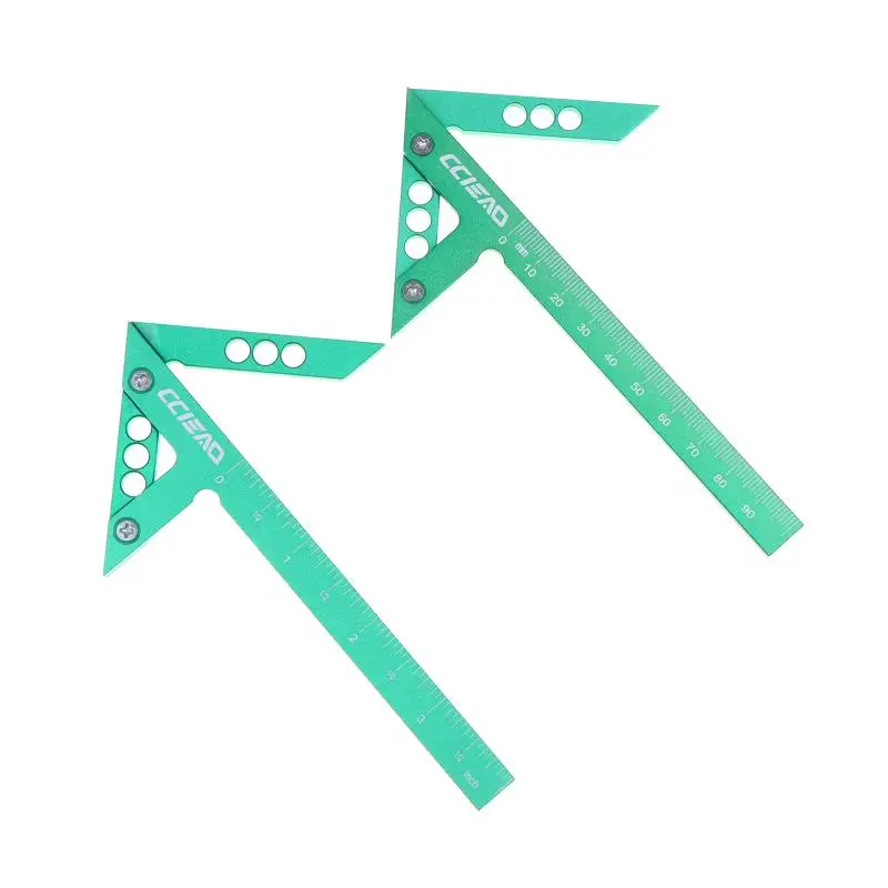 Aluminum Alloy Center Finder Line Gauge Angle Marking Ruler 45/90 Degrees Angle Ruler For Carpenter Marking Measurement Tool
