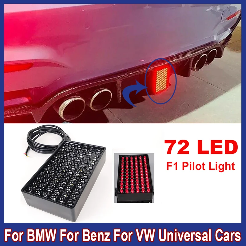 Luz de freno LED Universal para coche, 72 luces de freno, cubierta de parachoques, lámpara piloto para BMW, Benz, VW