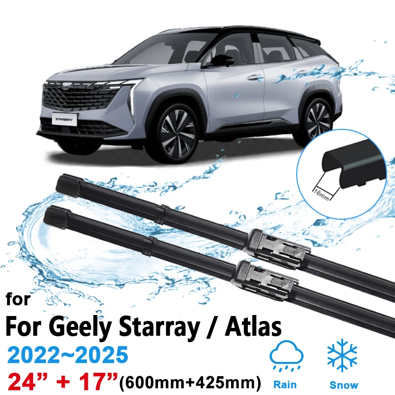 24 "+ 17" lâminas de limpador para geely starray atlas boyue l fx11 2022 ~ 2025 2023 2024 escovas de limpador dianteiro do carro acessórios do carro