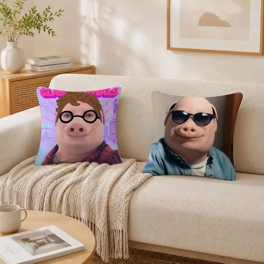 John P-Pork Is C-Calling Cushion Cover Plush Decorative Pillow Case With Hidden Zipper Fashion Room Decor For Home