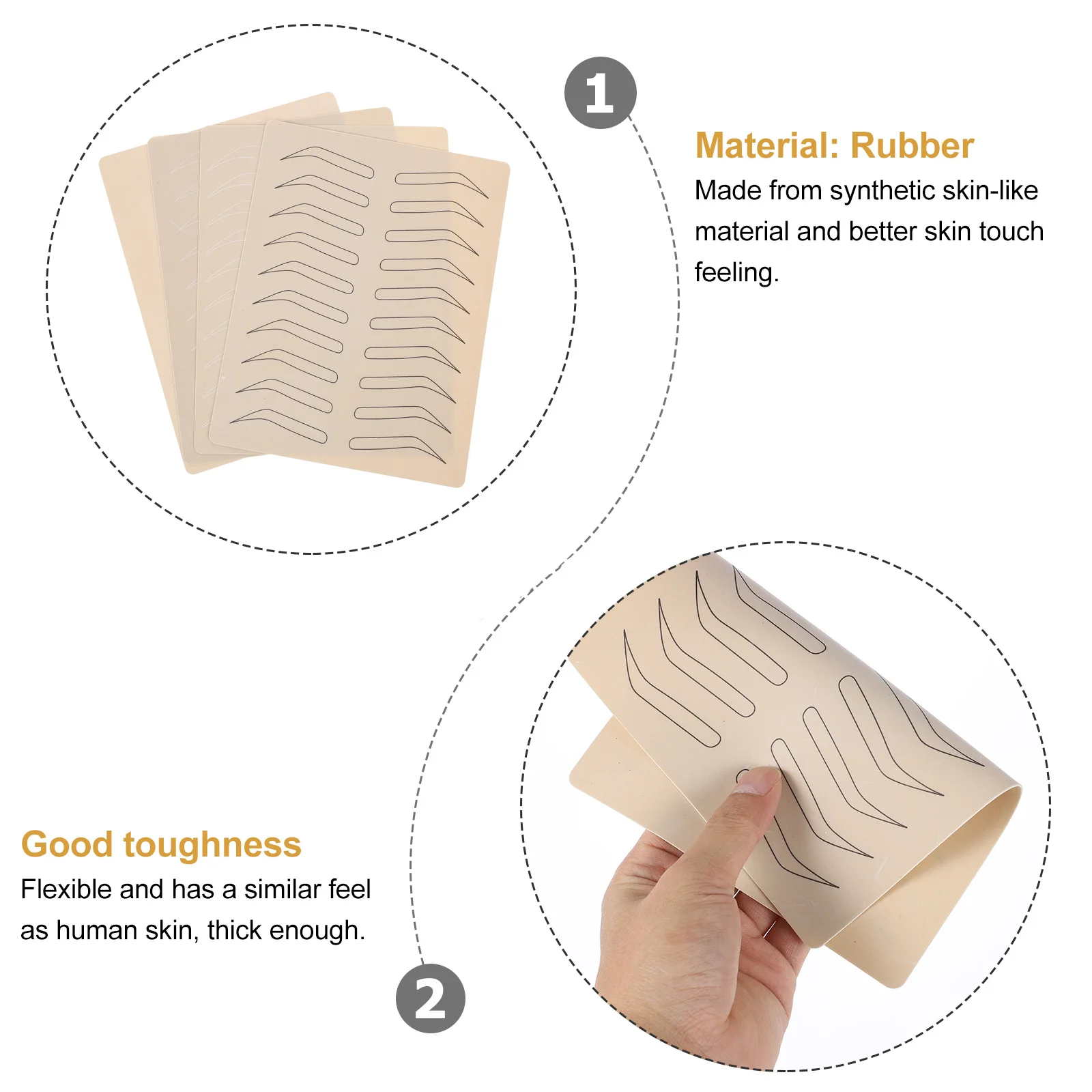 

4 Sheets Practice Skin for Training High Artificial Skin for Tattoo Shading Outlining Technique