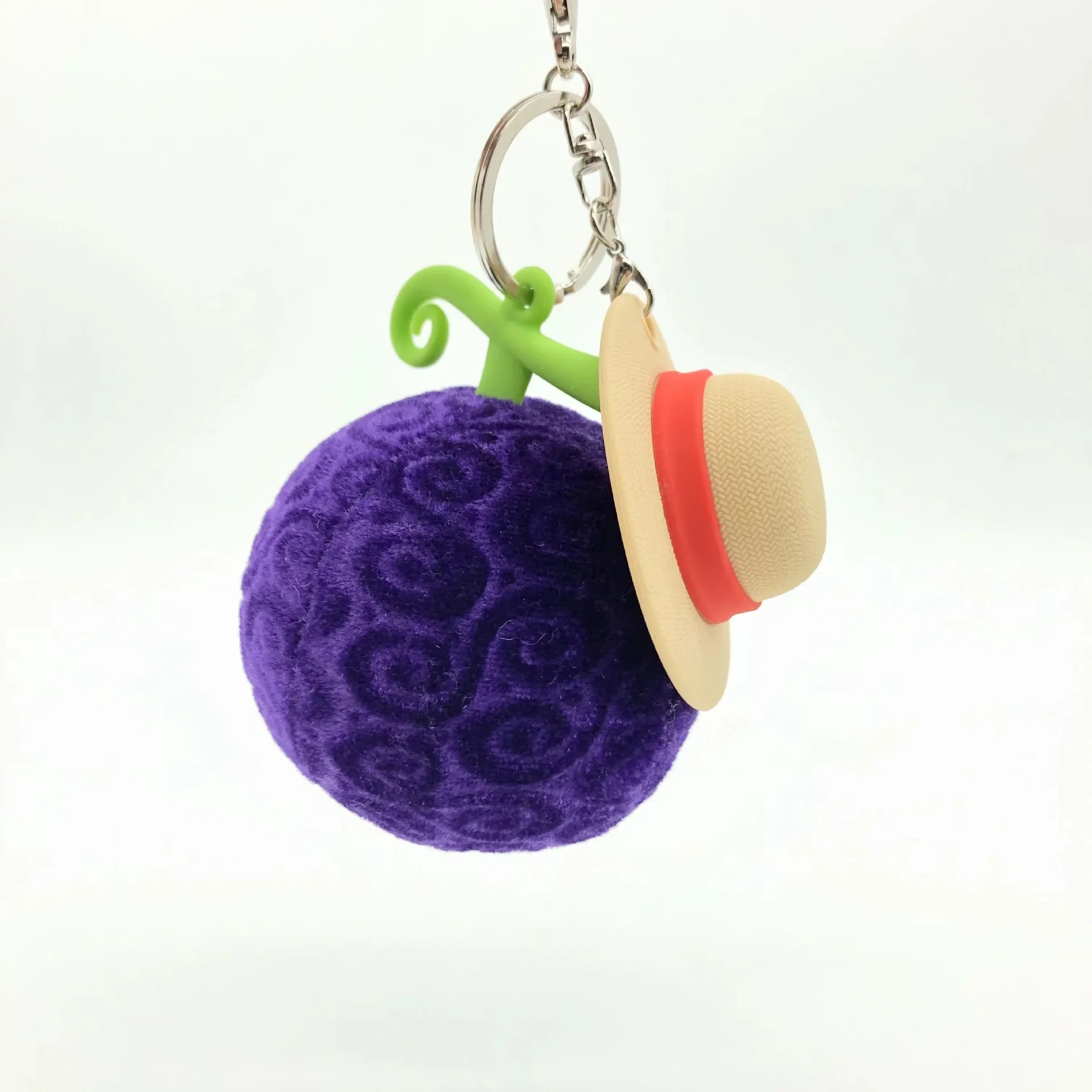 Anime Demon Fruit One Piece Luffy Hat Borracha Frutas Chaveiro de Pelúcia Brinquedo Pingente