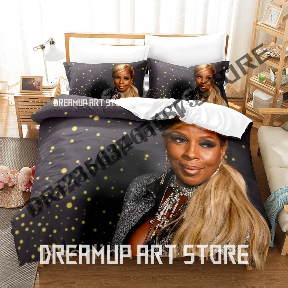 3D Print Mary J. Blige Bedding Set Single Twin Full Queen King Size Bed Set Adult Kid Bedroom Duvetcover Sets Game Anime Bed