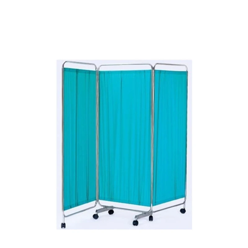 China BT-CP002 Hospital 3 Fold Medical Bed Room Divider, Cheap Folding Privacy Screen With Wheels, Waterproof Fabric