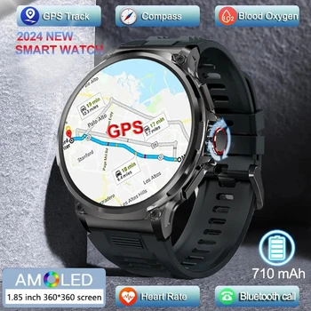 For Huawei Xiaomi GPS Track Smart Watch Men 1.85-inch Ultra HD AMOLED Screen 710 Mah Battery Bluetooth Call SmartWatches 2024