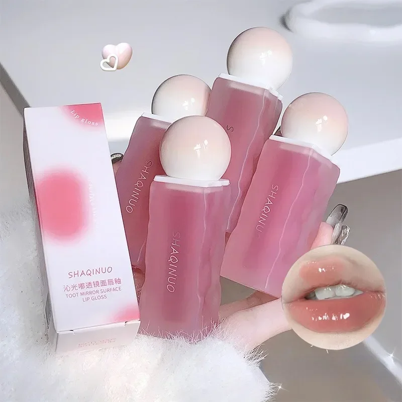 7 Kleur Hydraterende Lip Tint Gelei Vloeibare Lippenstift Niet Plakkerig Cup Sexy Lip Modder Spiegel Water Lip Glazuur Vrouwen Make-Up Cosmetica