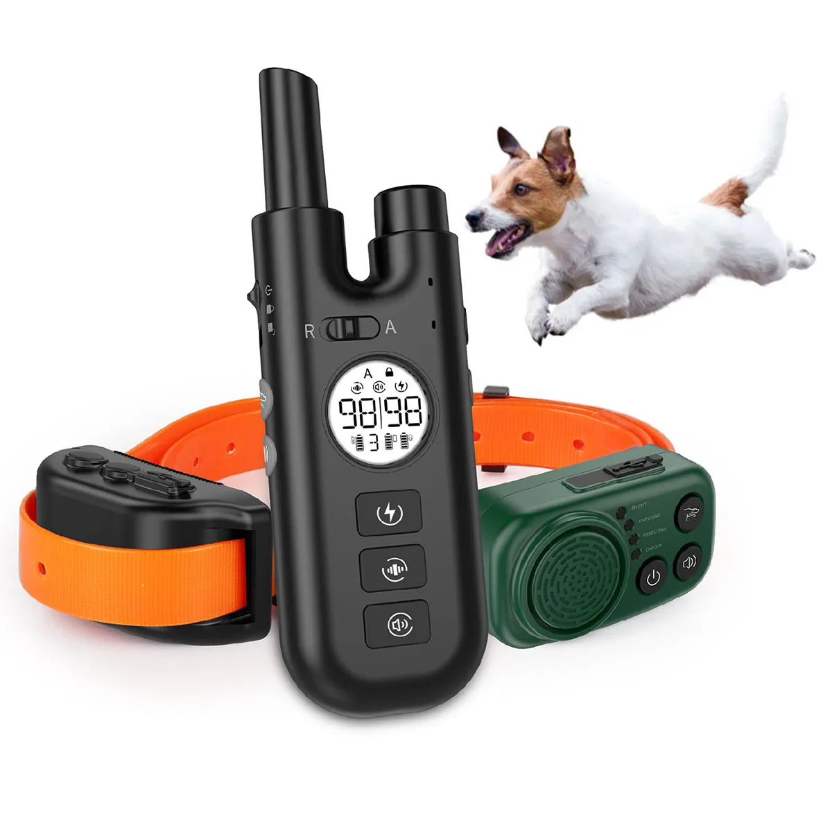 

Dog Training Collar with Remote Dog Bark Collar for All Dogs 10-120lbs, Waterproof Rechargeable Dog E-Collar with Security Lock