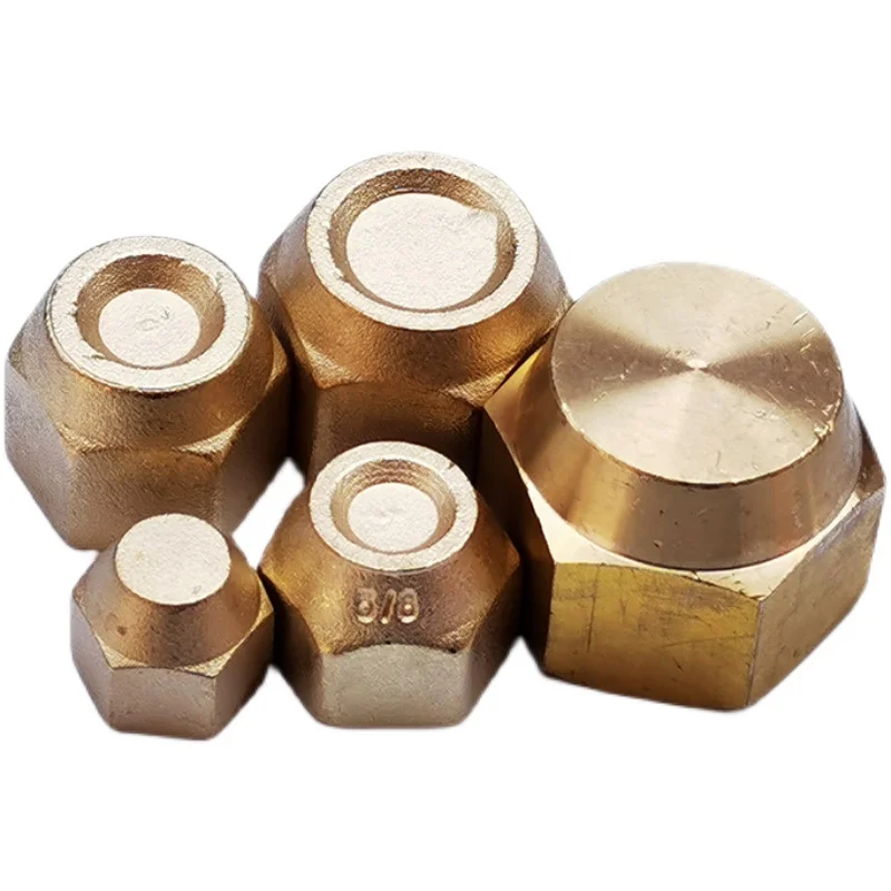 Brass Air Conditioner SAE 1/4 3/8 1/2 3/4 fit UNF Male Female Thread Plug End Cap Closed Pipe Fitting Adapter