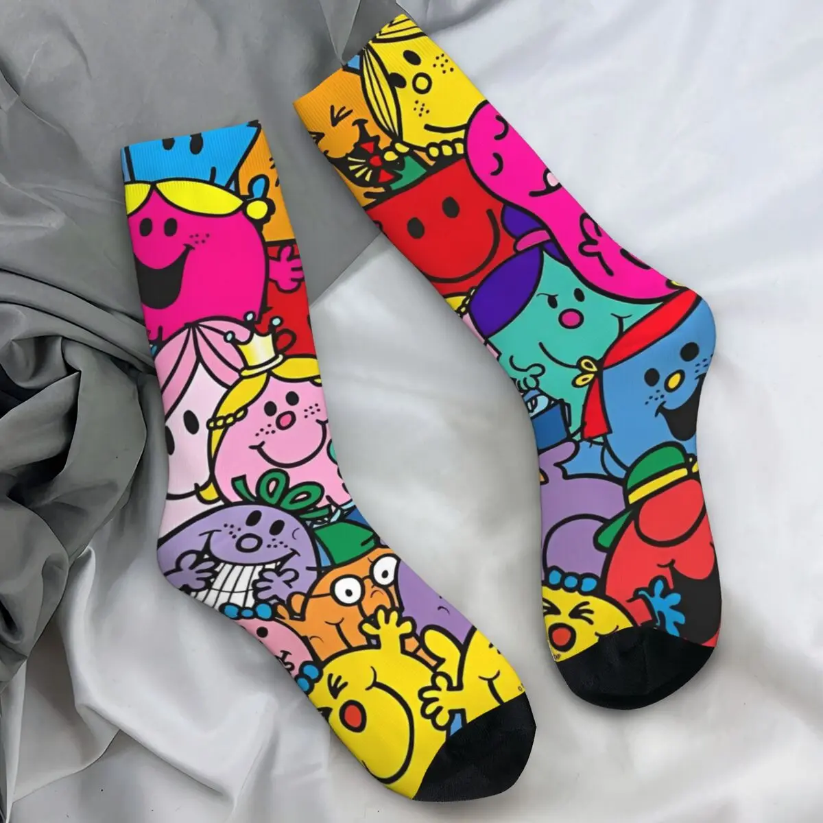 Adults Men Socks Mr M-Men Cartoon Little M-Miss Fun Stockings Autumn Modern High Quality Socks Custom Running Anti Sweat Socks