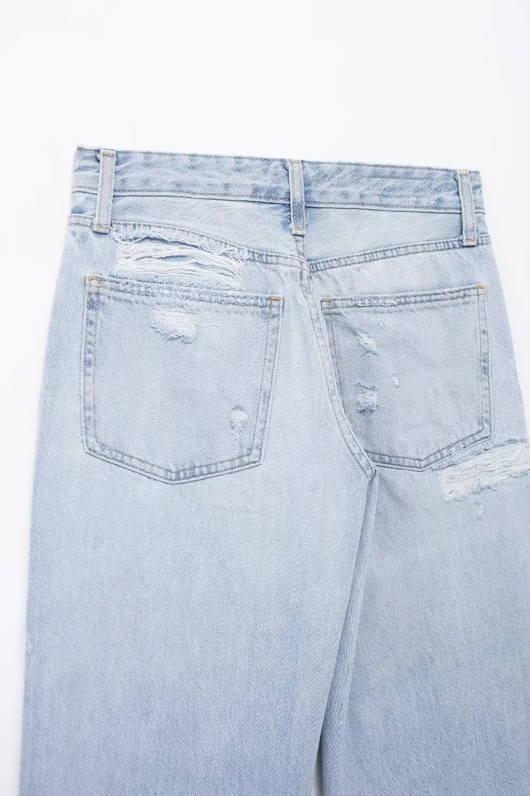 Calças de perna larga feminina com buracos, retro, cintura média, zíper, jeans tornozelo, casual, moda, novo, 2021