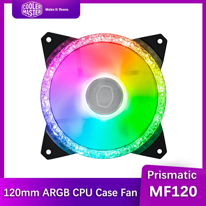 

Cooler Master MASTERFAN MF120 PRISMATIC 120mm ARGB Silent Computer Case Cooling Fan Crystalline Lighting Effect