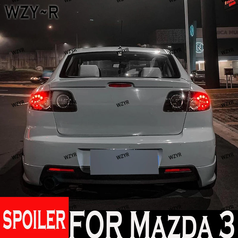 

For Mazda 3 Spoiler 2006 2007 2008 2009 2010 2011 2012 2013 High Quality ABS Material Car Rear Trunk Cover Wings Spoiler Airfoil