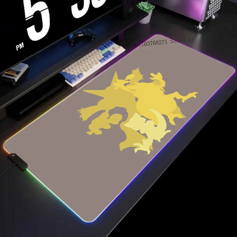 

Miniso Anime Cartoon Mousepad XXL RGB Gaming Mouse Pads HD Black Gamer Accessories Large LED P-Pokemons