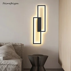 Modern Led Wall Light Rectangular Bedside Wall Lamp Nordic Living Room Background Lighting Decoration Wall Sconces Interior Lamp