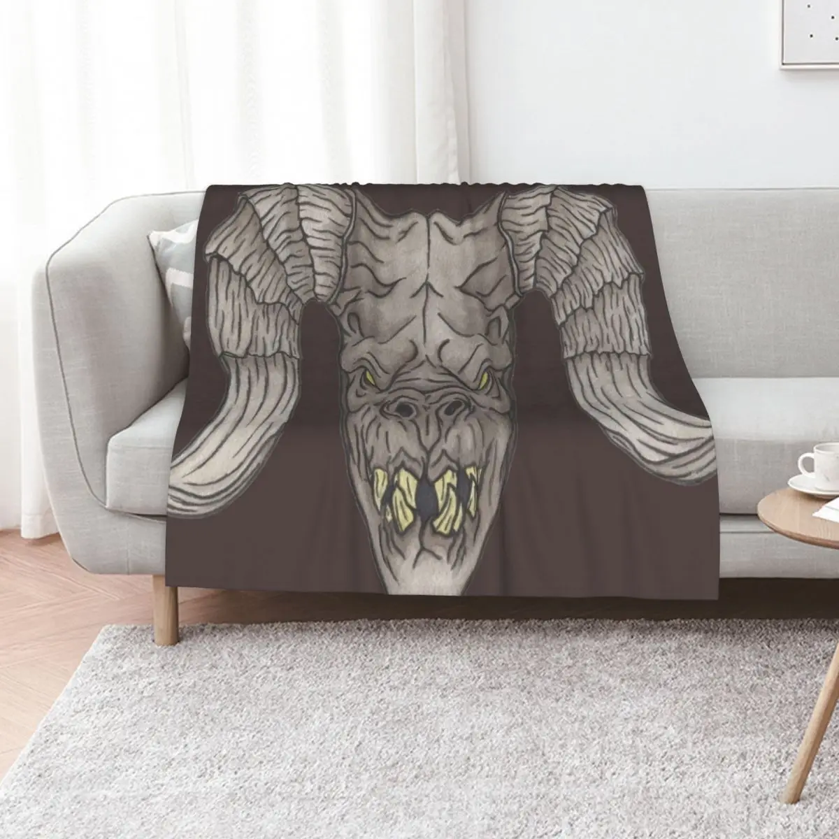 

Deathclaw Head. Throw Blanket Sofa Quilt Furry for sofa heavy to sleep Blankets