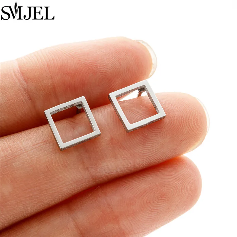 Roestvrij staal mini-oorknopjes Eenvoudige U-vormige oorbellen voor vrouwen Tiny Star Heart Cross Flower Triangle Ear Pierced Oorbellen