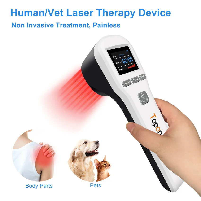 Cold Laser Low Level Light Therapy Device 650nm 808nm Red & Near Infrared Light for Humans Animals Pain Relief 20 Diodes