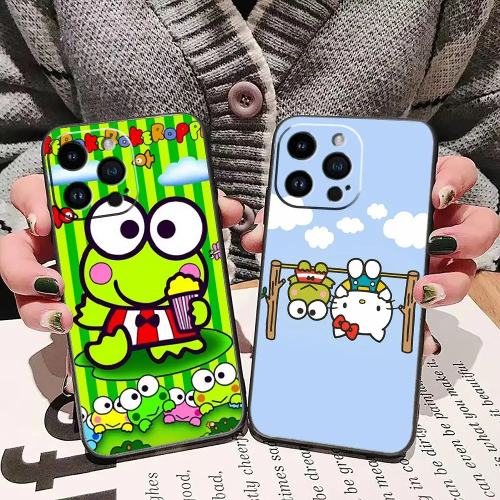 Cute F-Frog K-Keroppi Phone Case For iphone Apple 15 14 13 12 11 Pro XS Max Mini X SE 8 7 Plus Case Funda Capa Shell Coque Cover