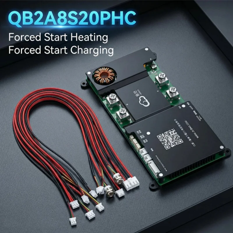   JK BMS Smart Active Balance QB2A8S20PHC 2A 4S-8S 200A 12V 24V BT Heat Display For Lifepo4 Li-ion LTO Battery JK BMS