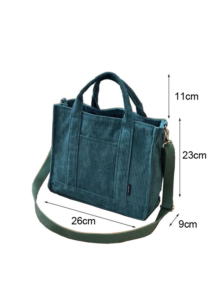 حقيبة كتف Hylhexyr-Corduroy للنساء ، حقائب بسيطة متقاطعة مع الجسم ، حقيبة يد مربعة أحادية اللون بسحاب ، جديدة ، الخريف والشتاء ،