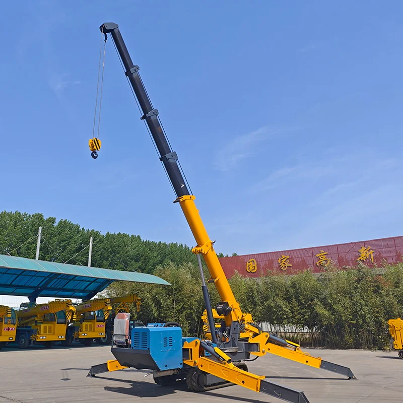 جديد 3T 5T 8 T10Ton كرين البناء رافعة عنكبوت صغيرة مجنزرة مع جهاز التحكم عن بعد #4