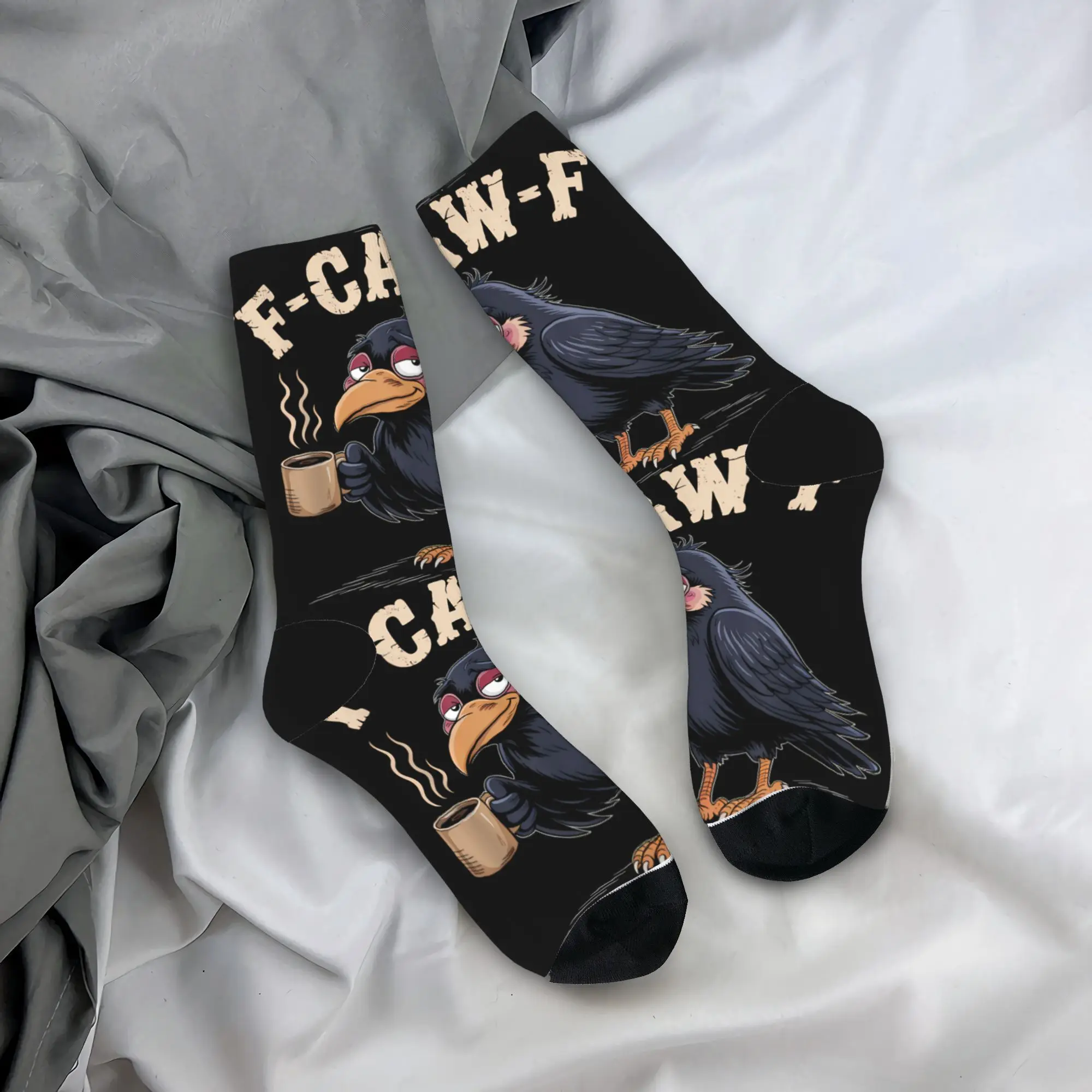 Divertenti calzini FCAWF di pollo F-Caw-F Calze casual da uomo Calzini sportivi da esterno traspiranti Calzini antiscivolo dal design autunnale