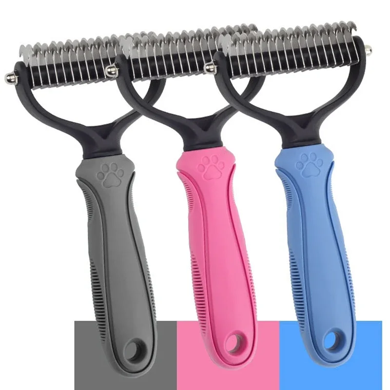 Dog Hair Brush Cat Brush Detangling Rakes Hair Removal Grooming Comb Removes Undercoat Rake For Pets