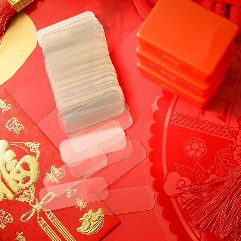 60PC Double Sided Adhesive Tape Pads Removable Rectangle Stickers Clear Traceless for Wall Window Plastic Glass Ceramic 