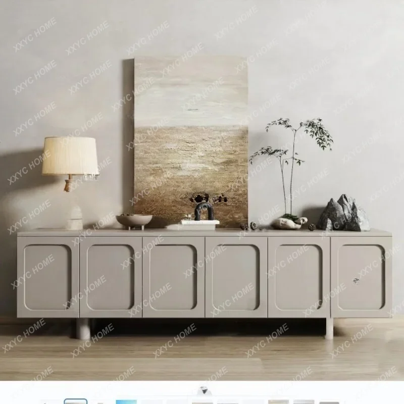 L solid wood paint TV cabinet Modern simple living room audio-visual cabinet