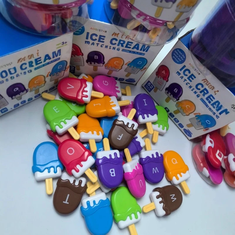Children's Montessori educational ice cream letter matching baby color word cognition early education educational perceptual toy
