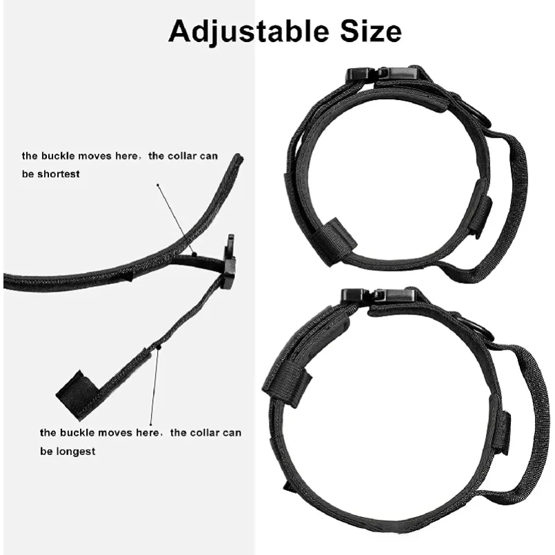Tactical Dog Collar Adjustable Military Nylon Dog Collar with Control Handle Heavy Duty Metal Buckle for Medium Large Dogs view 3