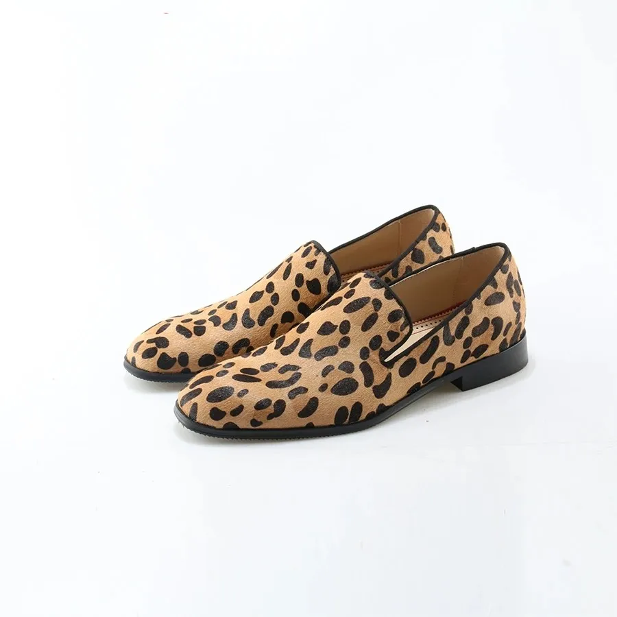 

Slip on Leopard Prints Loafers Men Velvet Casual Shoes Men Flats Plus Size Men Prom Shoes suede leather penny loafers moccasins