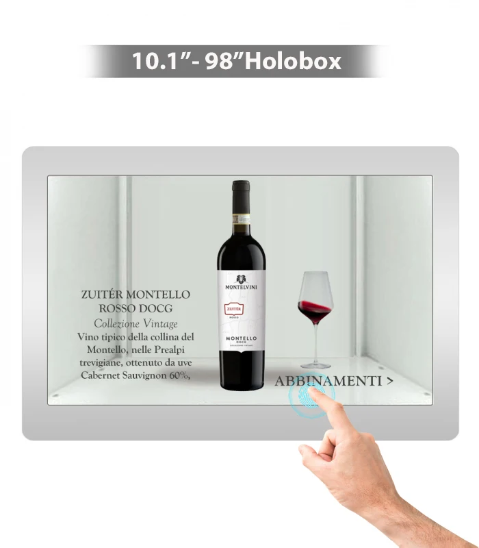 OEM 10-98 Inch Transparent LCD Video Screen Display 3D Led Holographic Monitor IP65 Indoor/Outdoor Touch Screen 1 Year Warranty