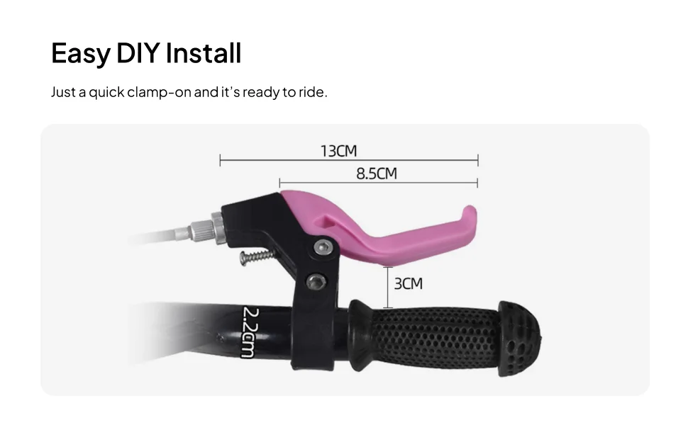 Kids Bicycle Brake Lever Three Finger Pink Replacement 1 Pair Kids Bike Brake Lever Set Childrens Bike Brake Lever Spare Parts