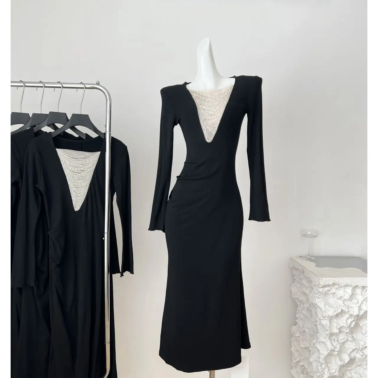 

Ifaion Velvet Long Dr Глубокий V Ne Splice Sve Облегающее женское вечернее платье с хвостом русалки и завязками на талии Par Dr