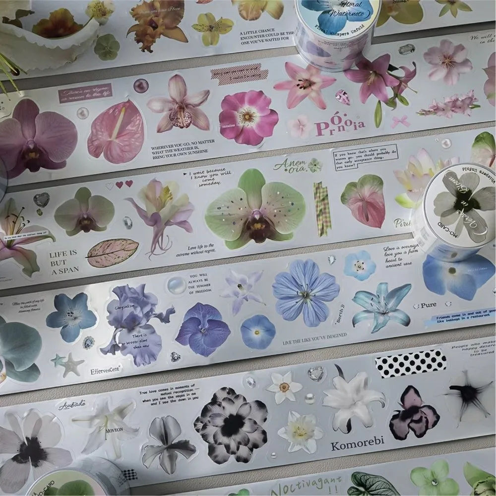 

New Flower Design Decorative Adhesive Tapes Adhesive Backing meaning to be continued Japanese Masking Washi Tape