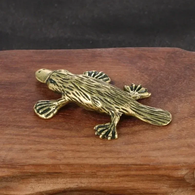 2026 Solid Brass Animal Platypus Figurine Miniature Tea Pet Crafts Desktop Small Ornament Home Decorations Accessories