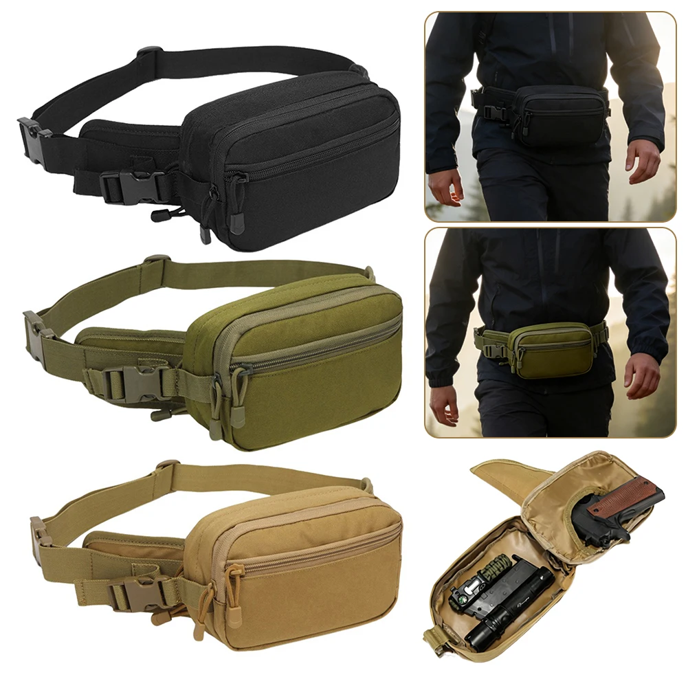 Outdoor Tactical Bag,Assault Combat Waistpack Camouflage Tactical Molle Waist Pack,Adjustable Strap Tactical-Waist Pack For Men