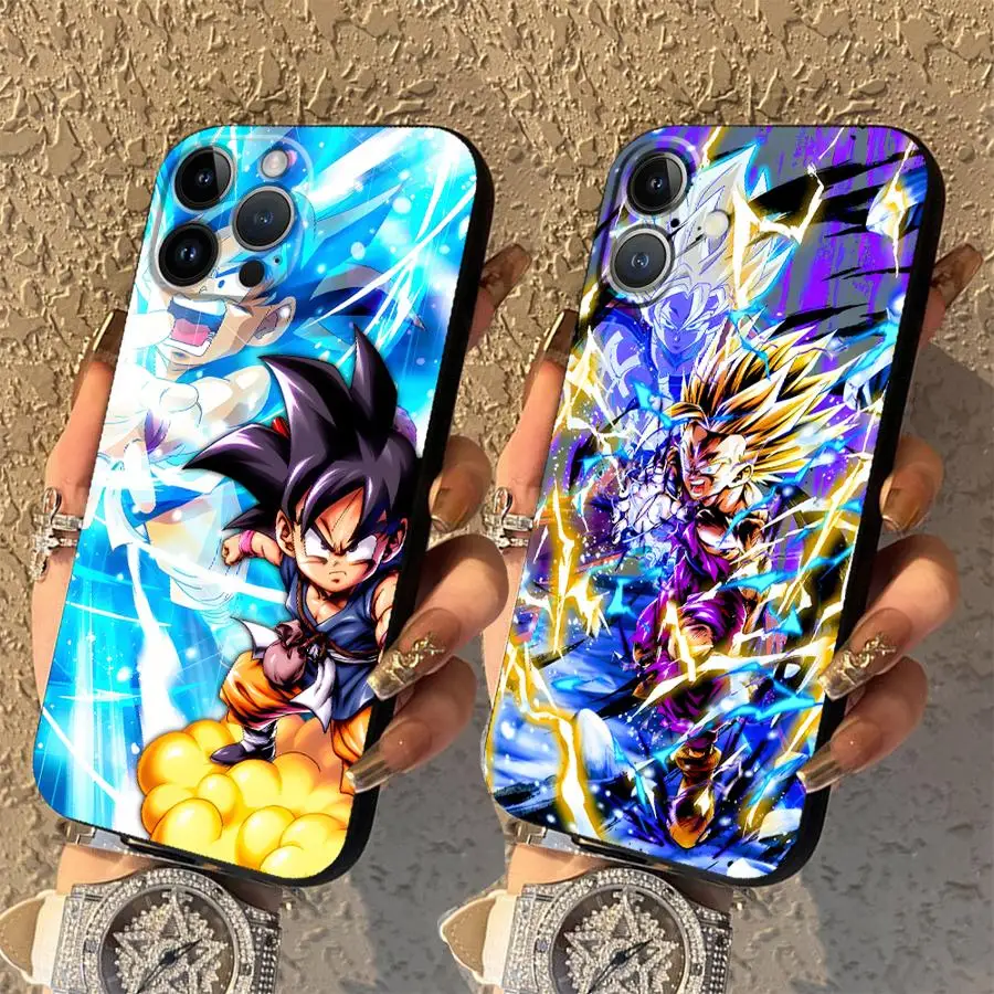 

Black Soft Phone Cover Case for iPhone 15 16 14 Plus XR 17Air XS Max 13 12 11 17 Pro Max 7 8 Dragon Ball Son Gohan