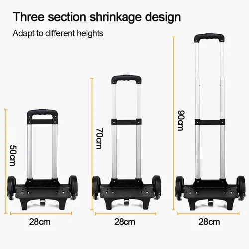 Imagen 2 del producto Equipaje plegable de viaje duradero, portador de varilla de polea de 2 ruedas, mochila para estudiantes, bolsa para mascotas, carrito