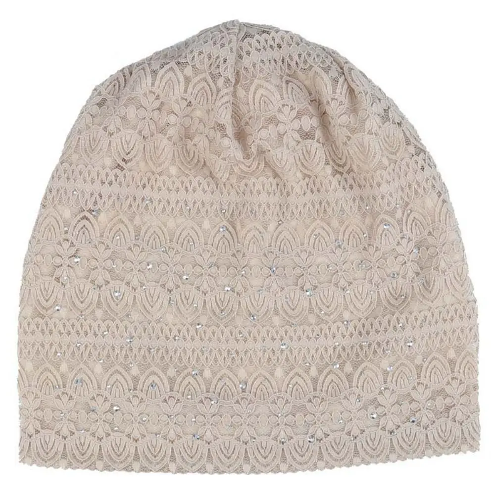 Pullover-Mütze, weiche Spitzenmütze, Mützen im ethnischen Stil, winddichte, warme Mütze, Nachtmütze, bequeme Hijab-Turban-Mütze, Herbst, Frühling – Detail 9