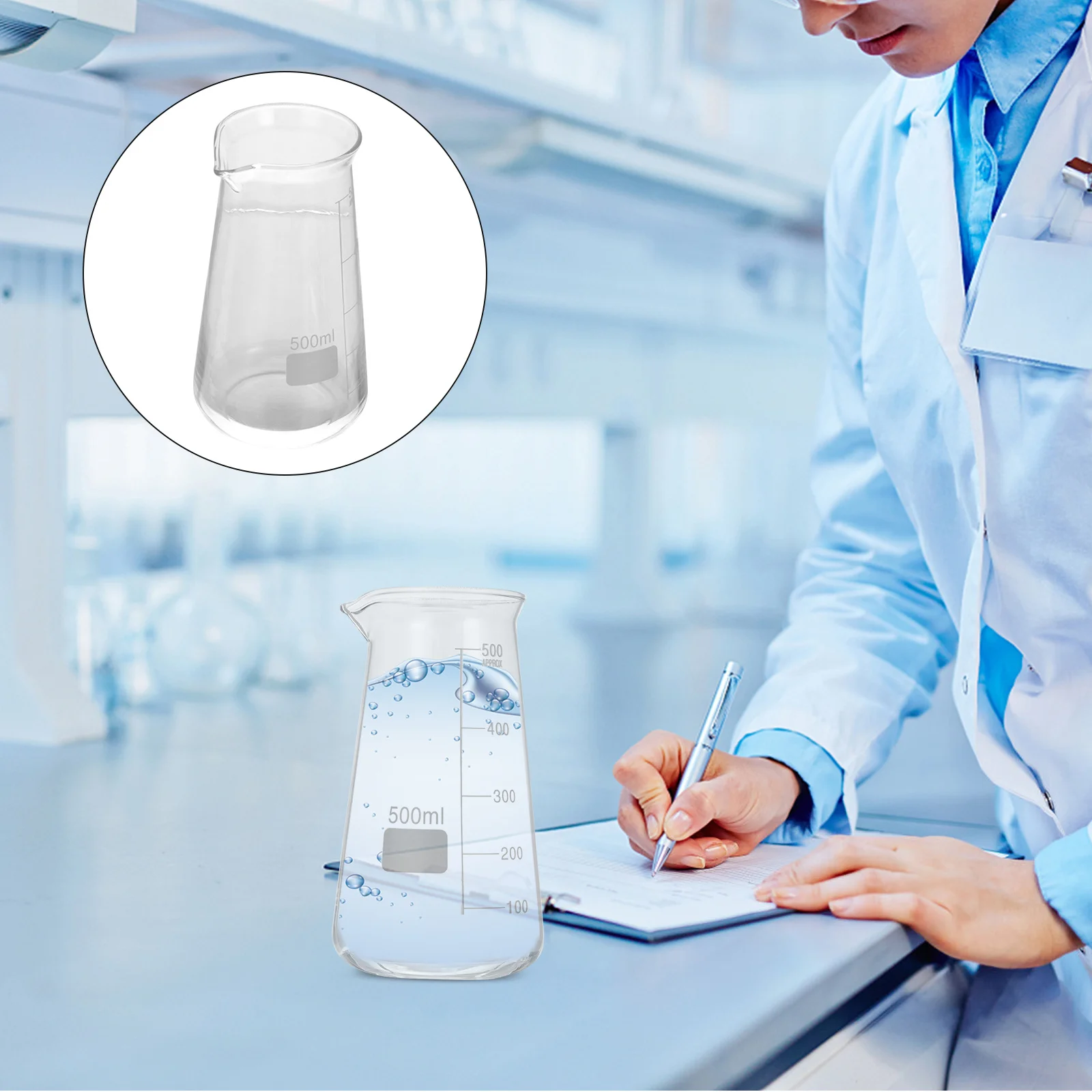 

Durable Glass Measuring Beaker Heat Resistant Scale Cup for Kitchen Cooking Baking Laboratory Experiment Accessory