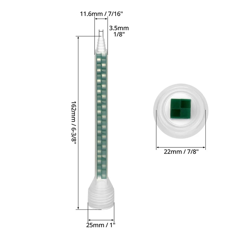 24 Element Epoxy Mixing Nozzle, Static Mixing Nozzle Tip for Adhesive Cartridges 20pcs-A63M