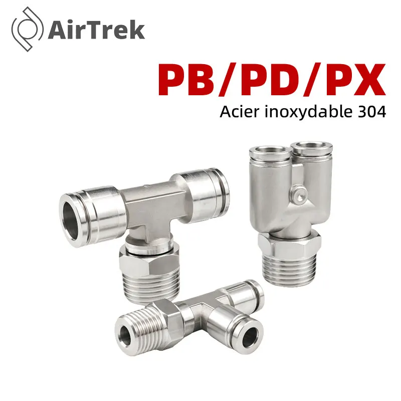 304 الفولاذ المقاوم للصدأ تركيب خرطوم هوائي PB PD PX موصل أنبوب الهواء 1/8 1/4 3/8 1/2 BSP تركيبات أنابيب الإفراج السريع