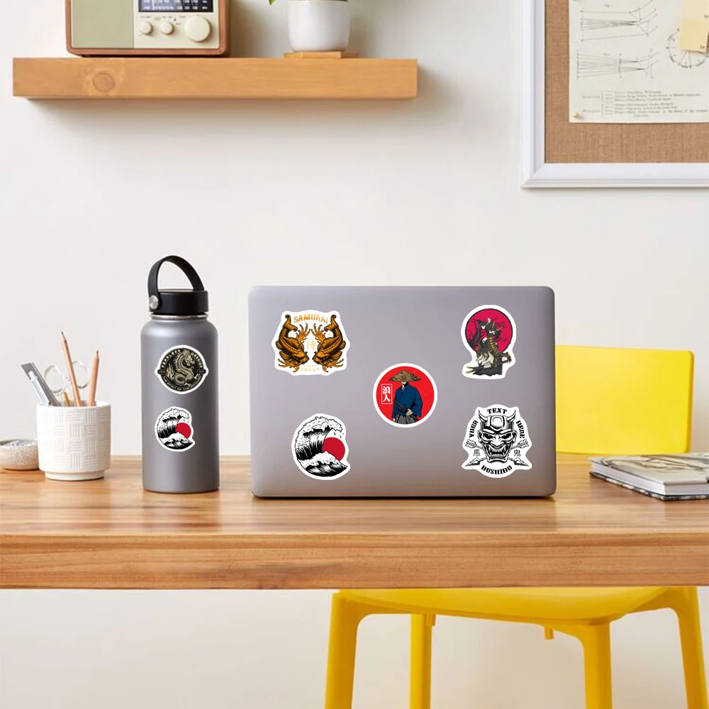 Japanese Samurai Stickers Bushido Demon Evil Mask Cool Gift DIY Waterproof Decal for Motorcycle Helmet Board Guitar Laptop Phone
