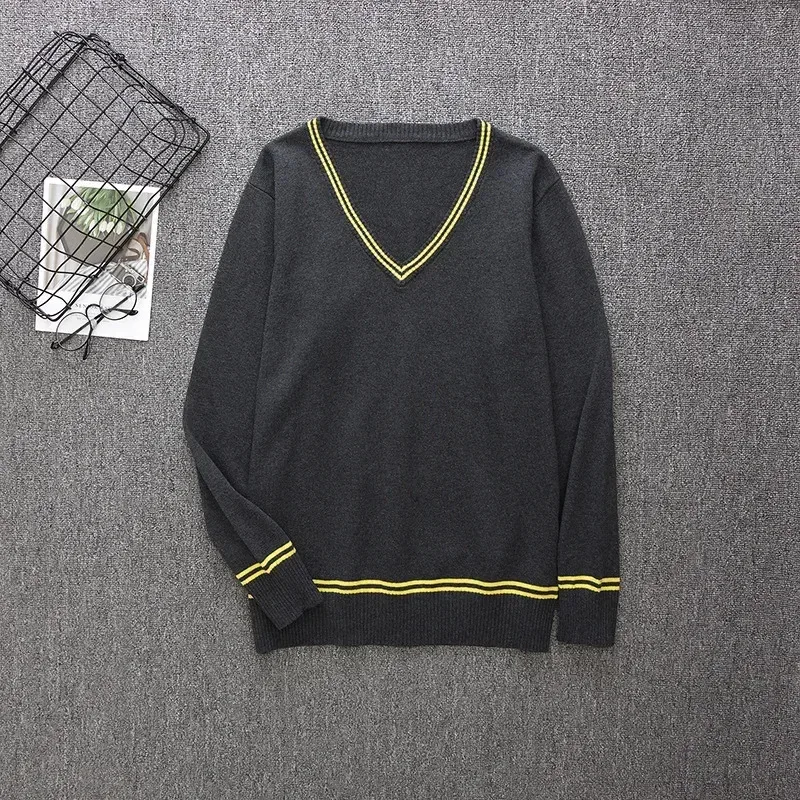 Slytherin Ravenclaw Hufflepuff Long Sleeve Sweater V-Neck All-Match Unisex Daily Clothes Cosplay Costum