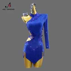 Blue Dress New Latin Dance Suit Party Costumes For Women Girls Competition Parties Ballroom 2026 Practice Dancewear Prom Clothes
